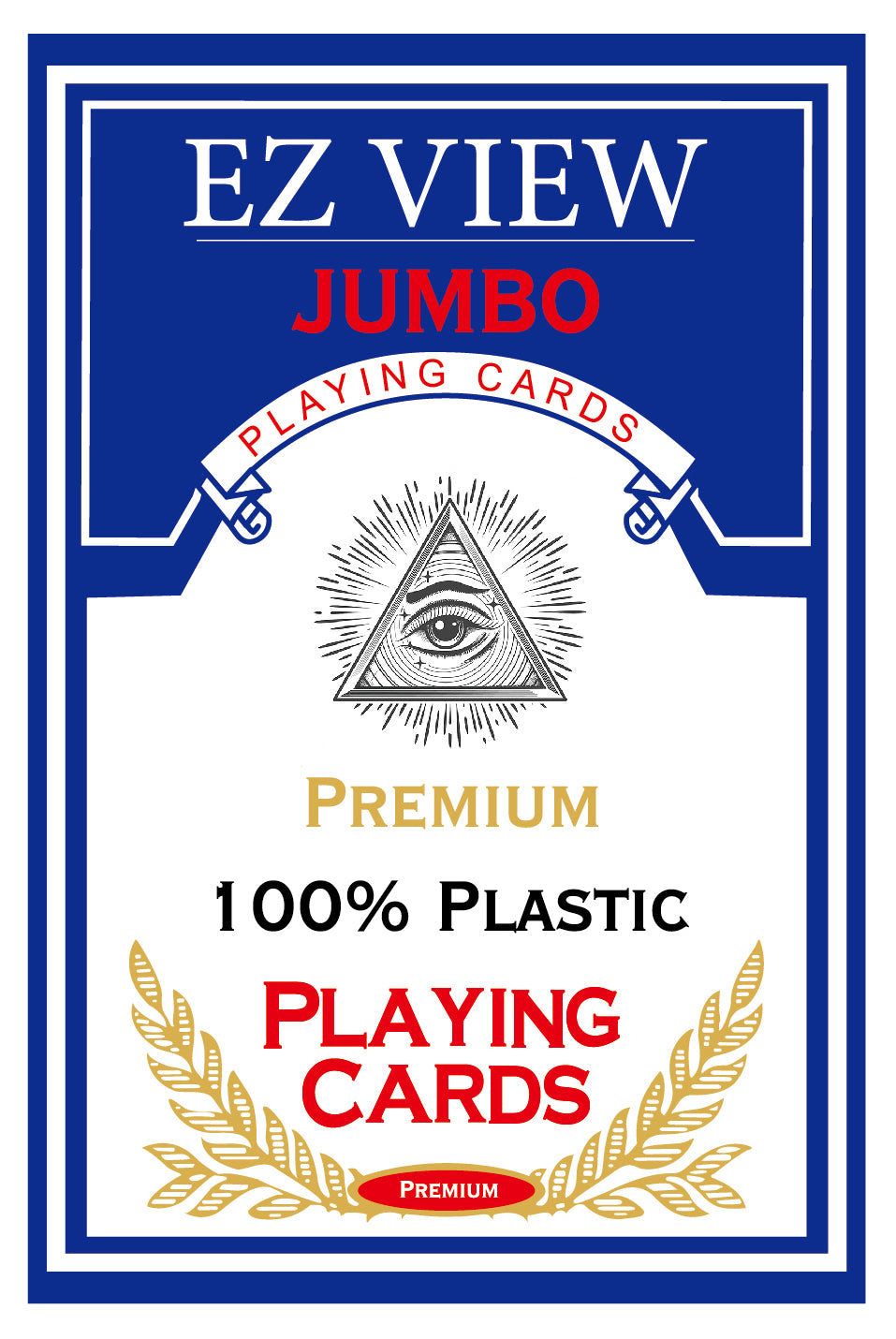 Royal Blue 100% Plastic Jumbo Playing Cards